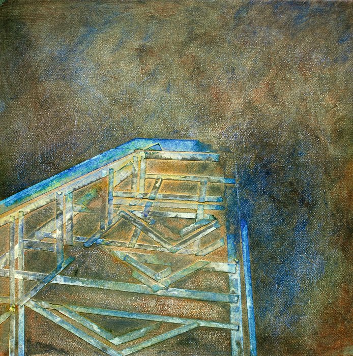 New work: 'Foundations II': 40cm * 40cm Oil and paper on canvas